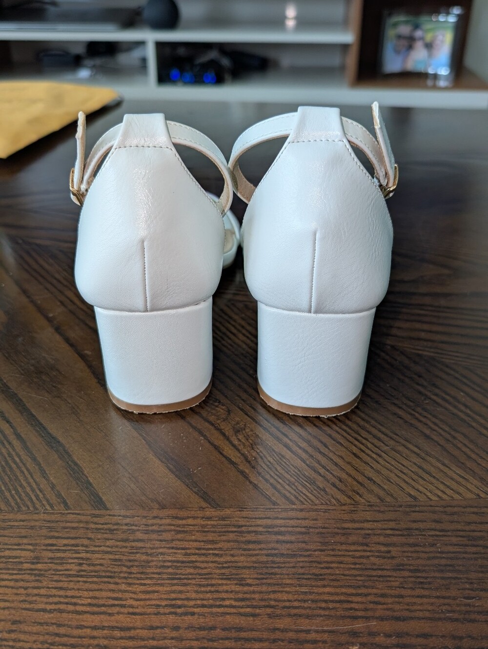 White Ankle-Strap Block Heel Sandals - Women - 8 - Picture 4 of 9